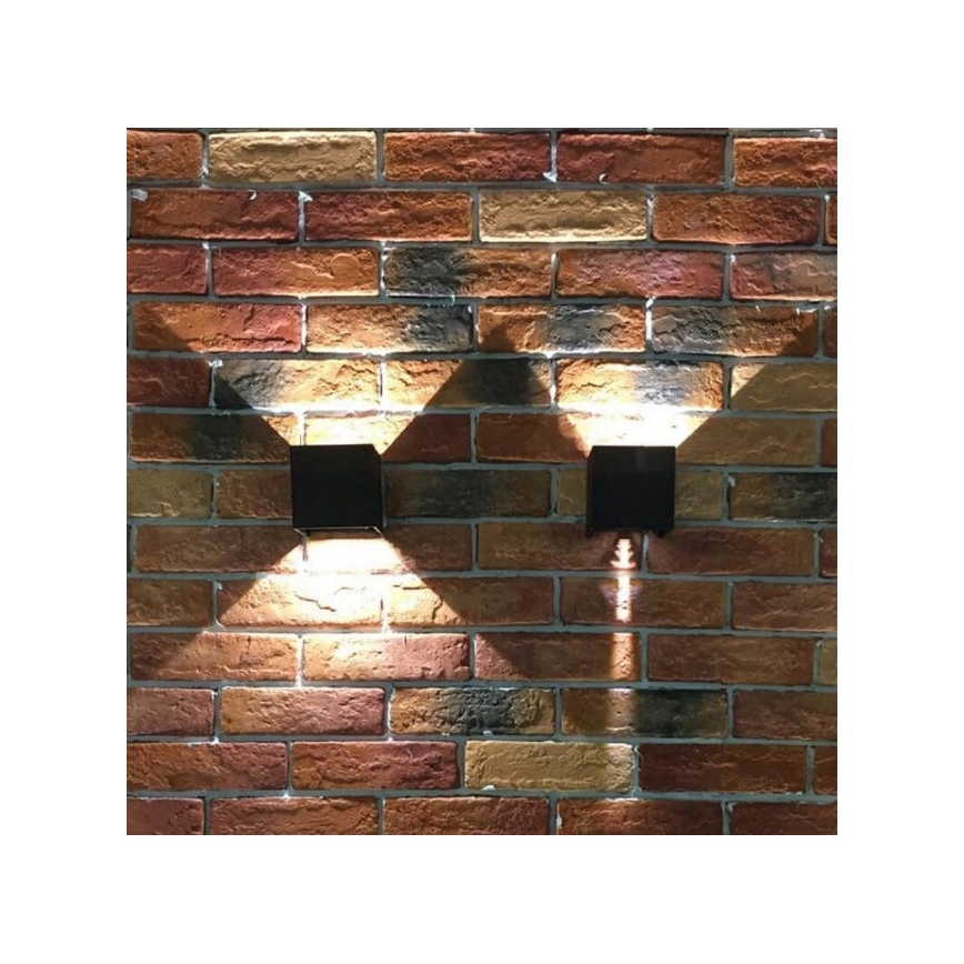 LED Āra sienas lampa  2xLED/3W/230V IP54 melna