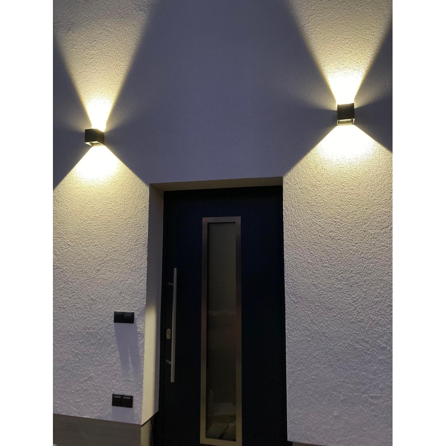 LED Āra sienas lampa  2xLED/3W/230V IP54 melna