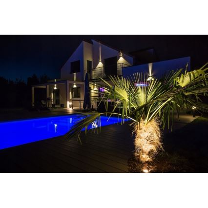 LED Āra sienas lampa  2xLED/3W/230V IP54 melna