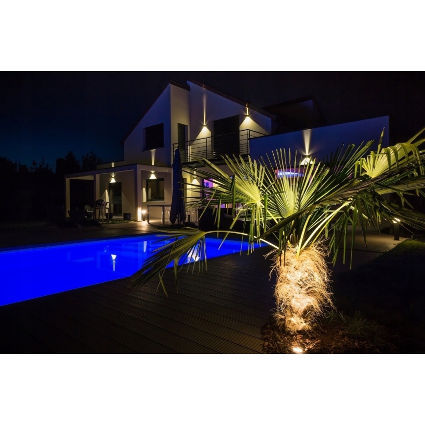 LED Āra sienas lampa  2xLED/3W/230V IP54 melna