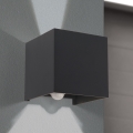 LED Āra sienas lampa ar kustības un krēslas sensoru CUBE-S LED/13W/230V IP54 antracīta