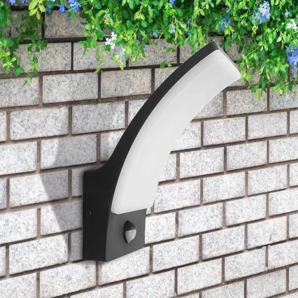 LED Āra sienas lampa ar sensoru AMY LED/12W/230V IP44 melna