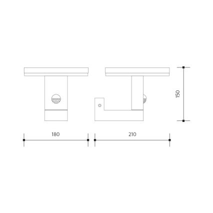 LED Āra sienas lampa ar sensoru BARI LED/10W/230V 4000K IP54 antracīta