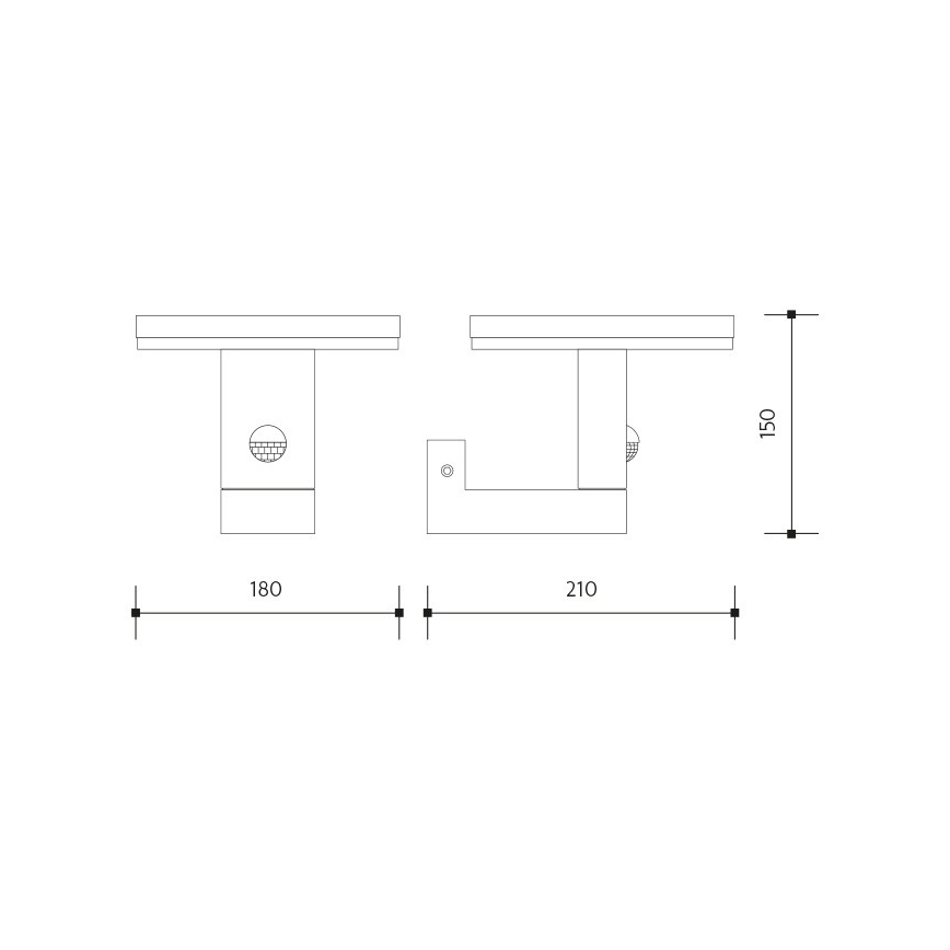 LED Āra sienas lampa ar sensoru BARI LED/10W/230V 4000K IP54 antracīta