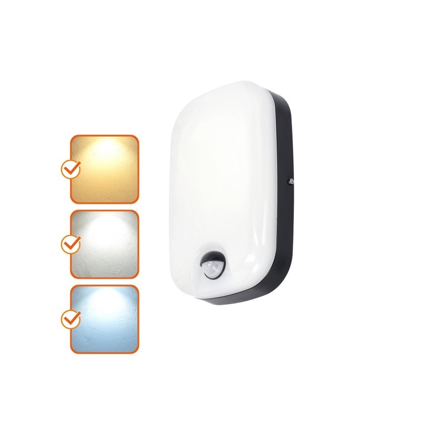 LED Āra sienas gaismeklis ar kustības un krēslas sensoru BAVANO LED/15W/230V 3000/4000/5700K IP54