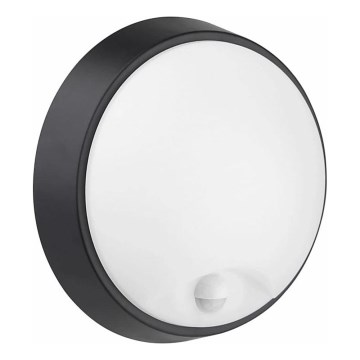 LED Āra sienas lampa ar sensoru LED/12W/230V 3000/4000/6500K IP65 melna