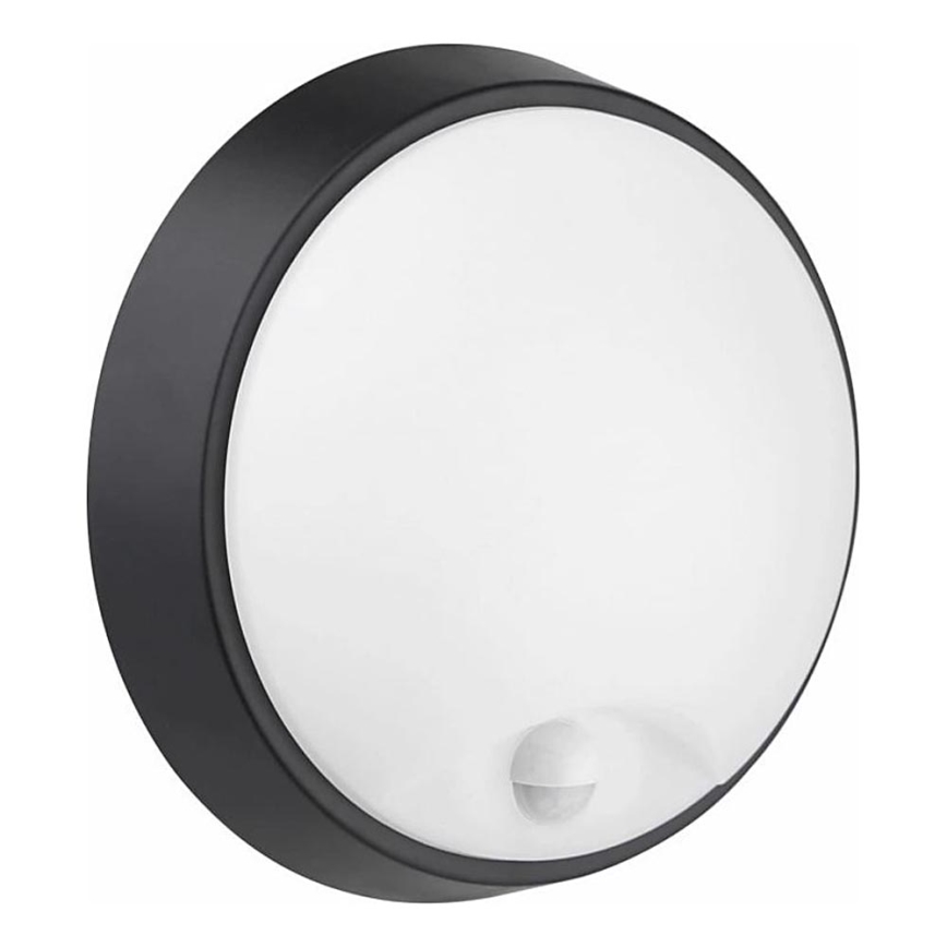 LED Āra sienas lampa ar sensoru LED/12W/230V 3000/4000/6500K IP65 melna