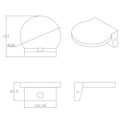 LED Āra sienas lampa ar sensoru TESA LED/10W/230V IP54 melna