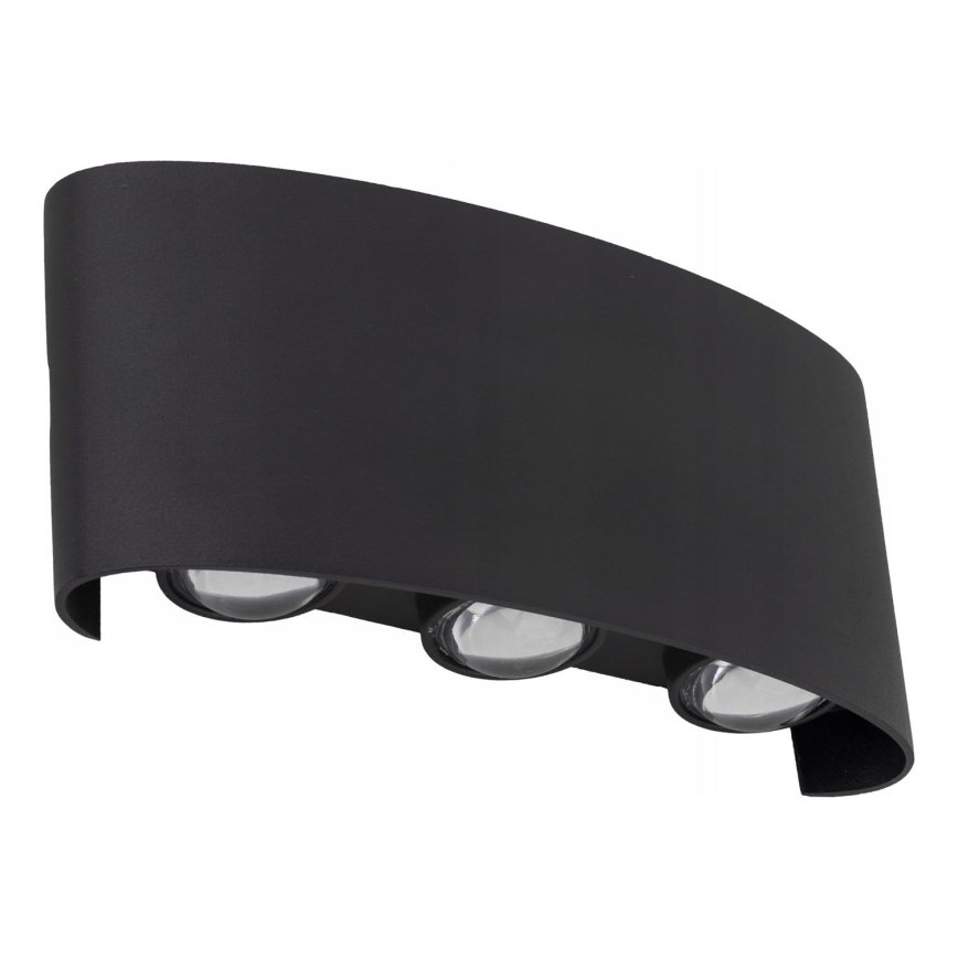 LED Āra sienas lampa ARROW 6xLED/1W/230V IP54 melna