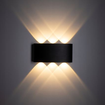 LED Āra sienas lampa ARROW 6xLED/1W/230V IP54 melna