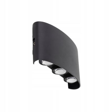 LED Āra sienas lampa ARROW 6xLED/1W/230V IP54 melna