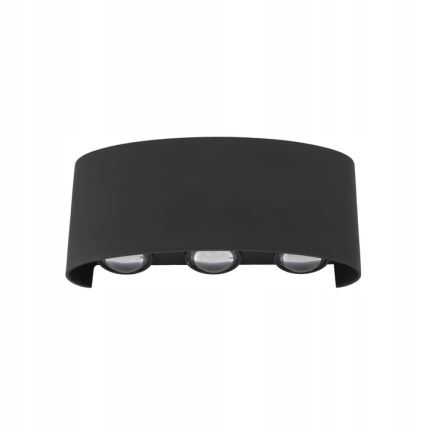 LED Āra sienas lampa ARROW 6xLED/1W/230V IP54 melna