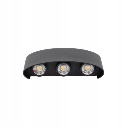 LED Āra sienas lampa ARROW 6xLED/1W/230V IP54 melna