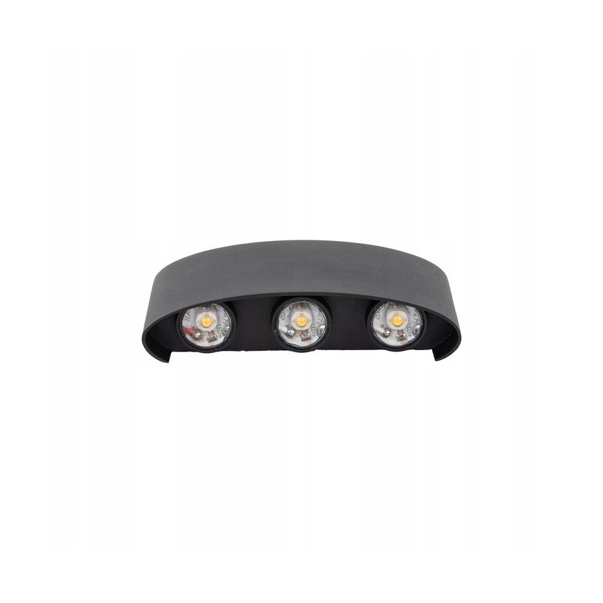 LED Āra sienas lampa ARROW 6xLED/1W/230V IP54 melna