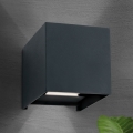 LED Āra sienas lampa CUBE 2xLED/3W/230V IP54 antracīta