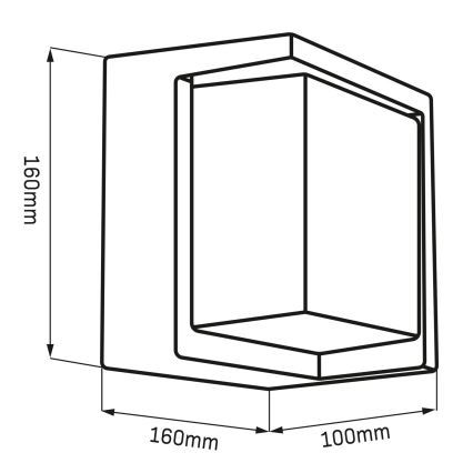 LED Āra sienas lampa ESSEN LED/12W/230V IP44 melna