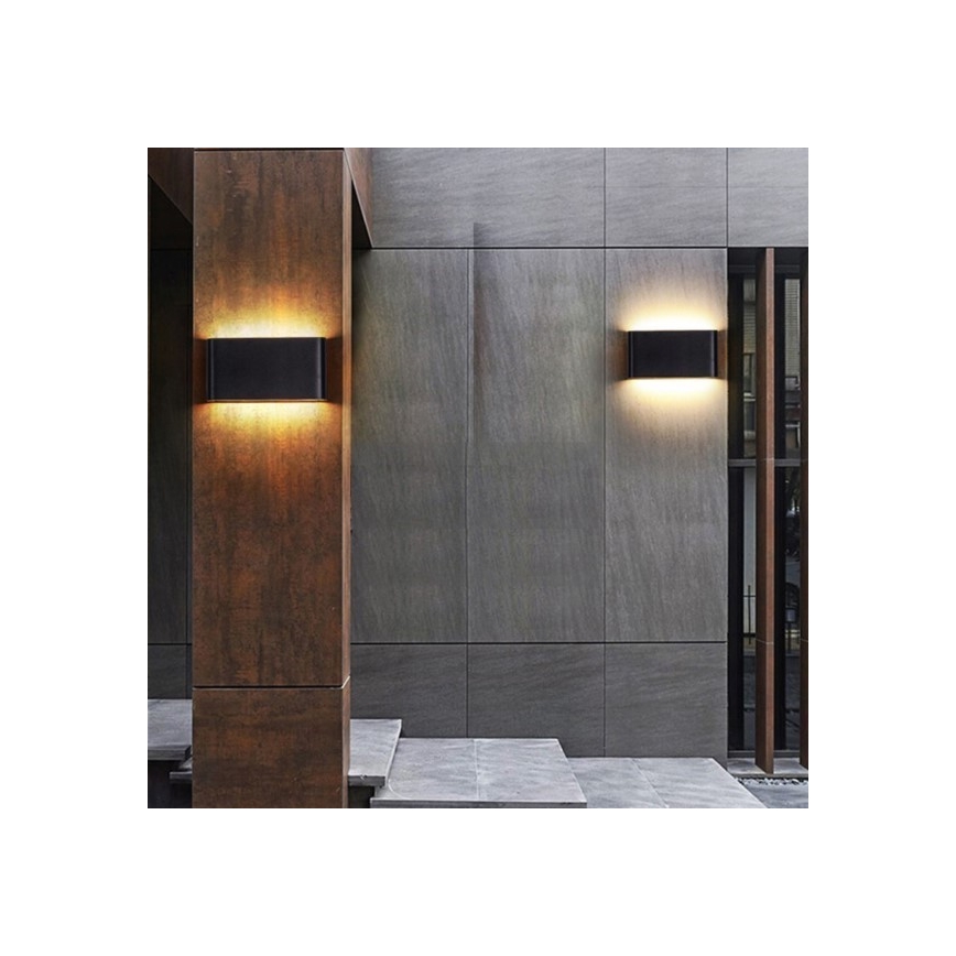 LED Āra sienas lampa FLOW 2xLED/6W/230V IP54 3000K melna