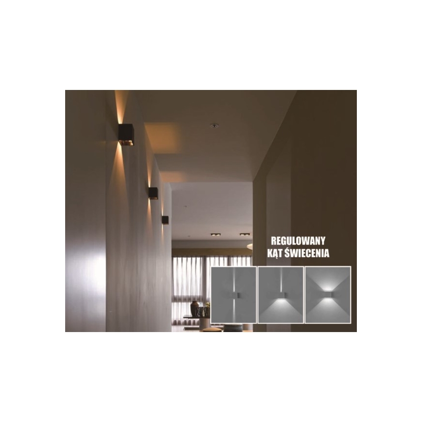 LED Āra sienas lampa KREON 2xLED/3W/230V IP54 4000K melna