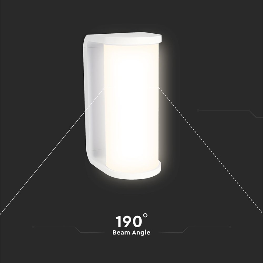 LED Āra sienas lampa LED/12W/230V 3000/4200/6500K IP65 balta