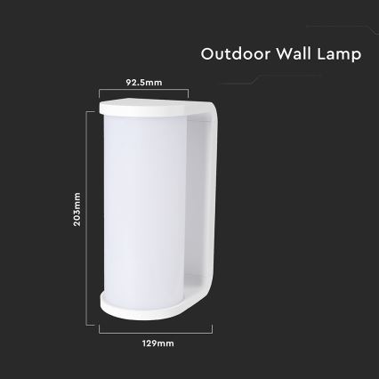 LED Āra sienas lampa LED/12W/230V 3000/4200/6500K IP65 balta