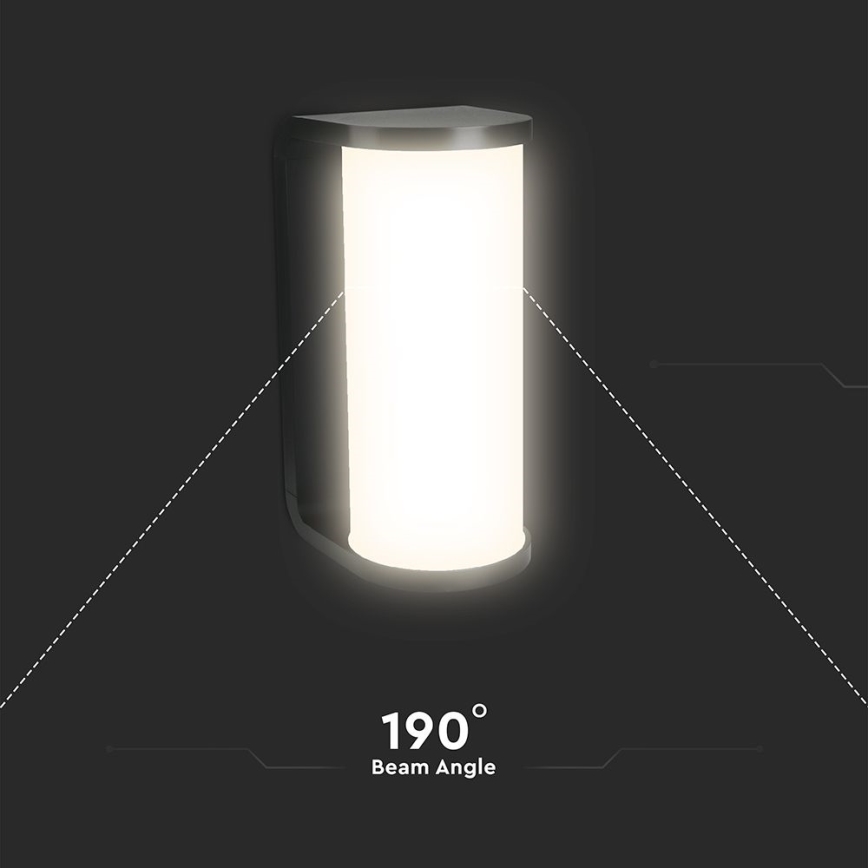 LED Āra sienas lampa LED/12W/230V 3000/4200/6500K IP65 melna