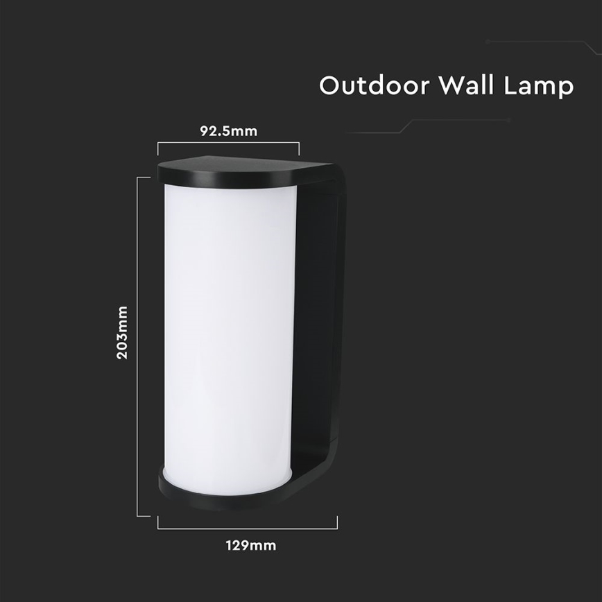 LED Āra sienas lampa LED/12W/230V 3000/4200/6500K IP65 melna