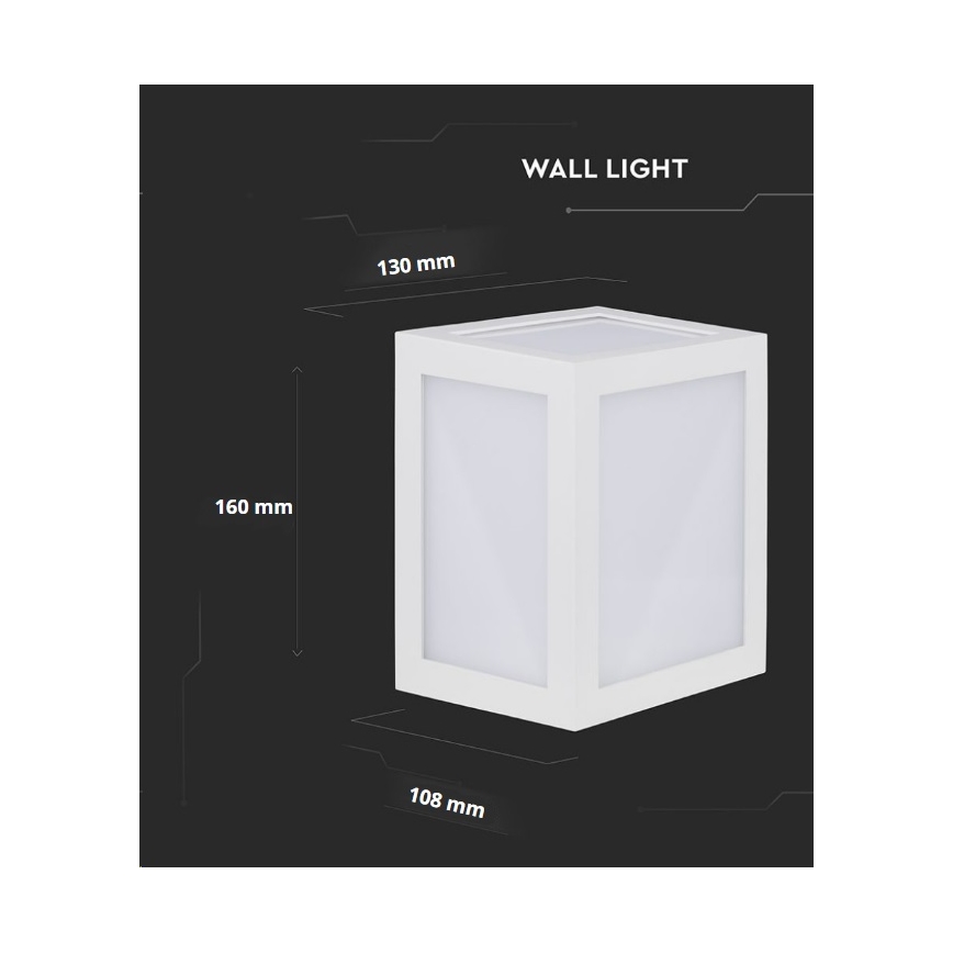 LED Āra sienas lampa LED/12W/230V 3000K IP65 balta