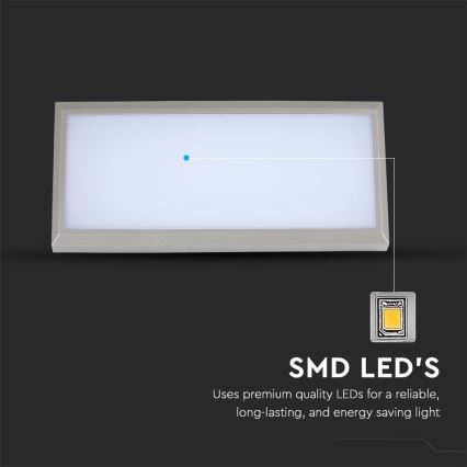 LED Āra sienas lampa LED/12W/230V 3000K IP65 pelēka