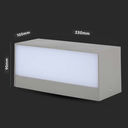 LED Āra sienas lampa LED/12W/230V 6400K IP65