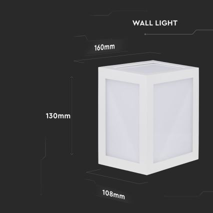 LED Āra sienas lampa LED/12W/230V IP65 4000K balta