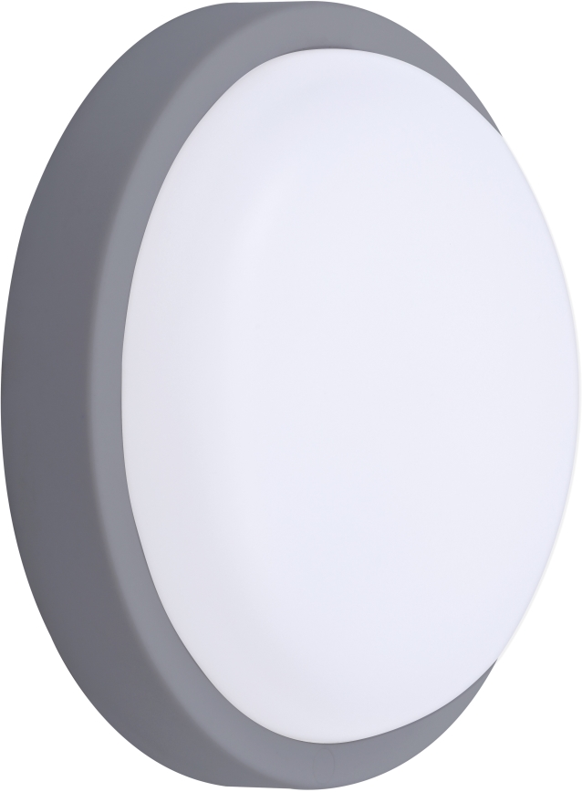 LED Āra sienas lampa LED/13W/230V 4000K IP54 pelēka apaļa