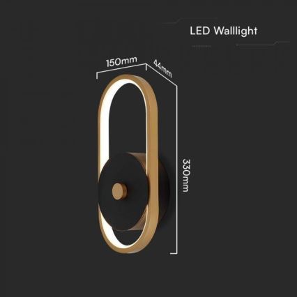 LED Āra sienas lampa LED/15W/230V IP54 4000K misiņš