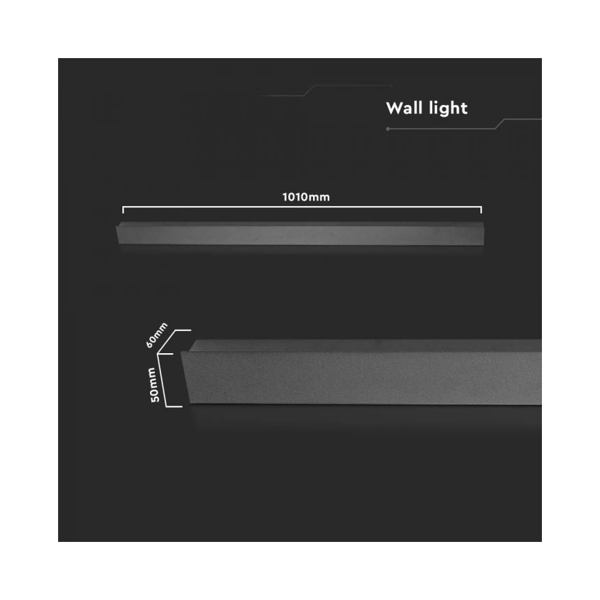 LED Āra sienas lampa LED/16W/230V 3000K IP65 melna