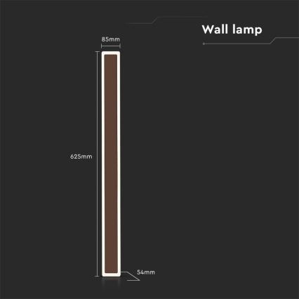 LED Āra sienas lampa LED/17W/230V 3000K IP65 brūna