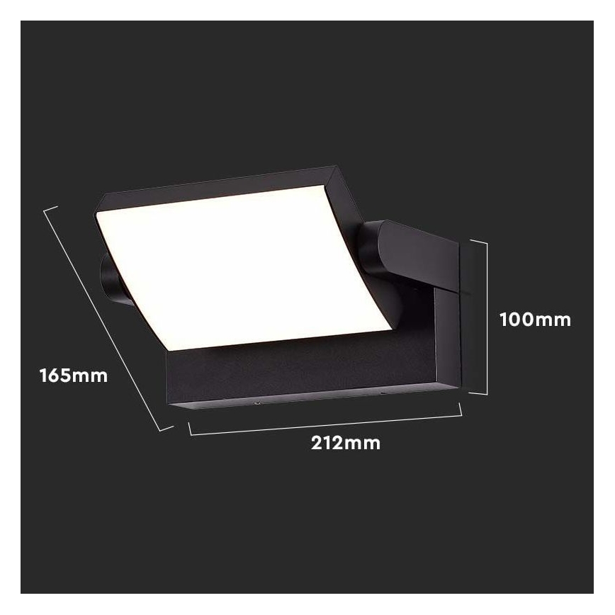 LED Āra sienas lampa LED/17W/230V 3000K IP65 melna