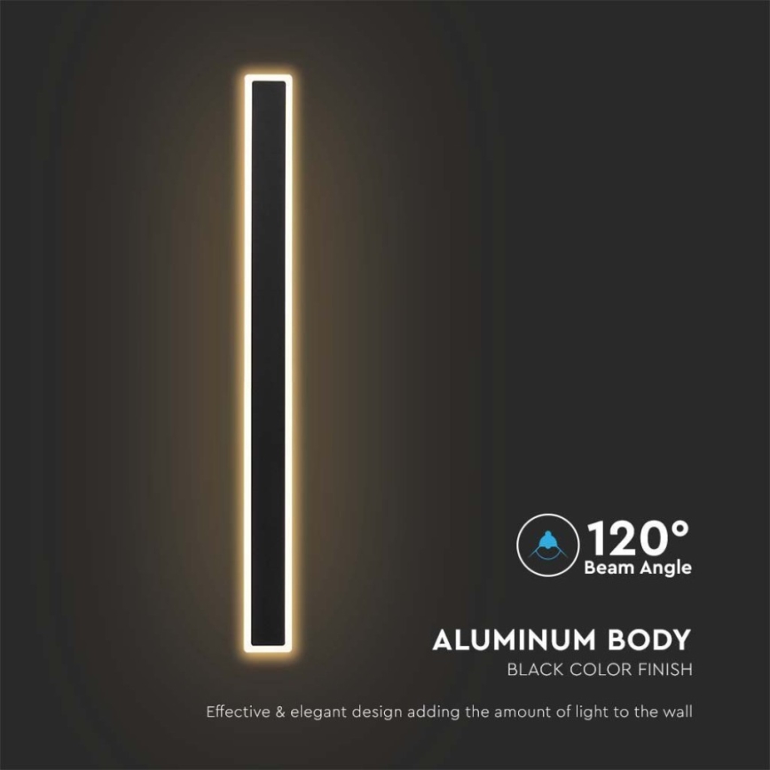 LED Āra sienas lampa LED/17W/230V 3000K IP65 melna