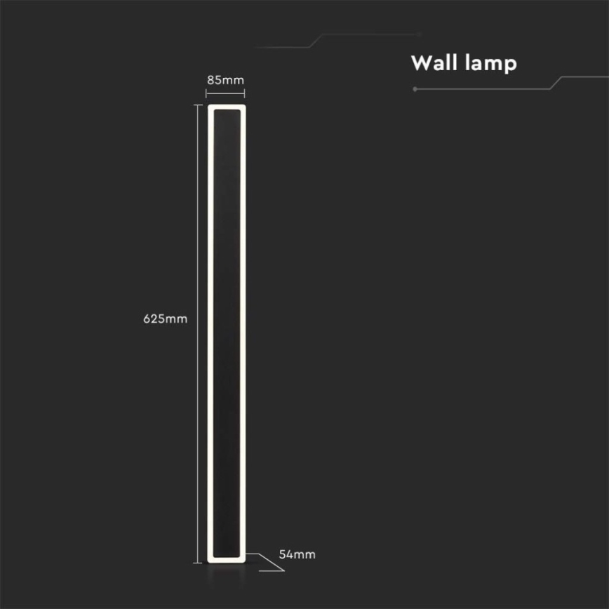 LED Āra sienas lampa LED/17W/230V 3000K IP65 melna