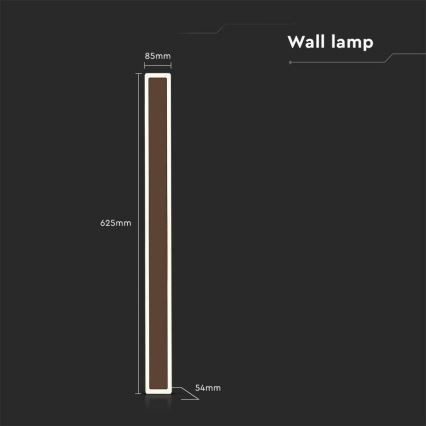 LED Āra sienas lampa LED/17W/230V 4000K IP65 brūna