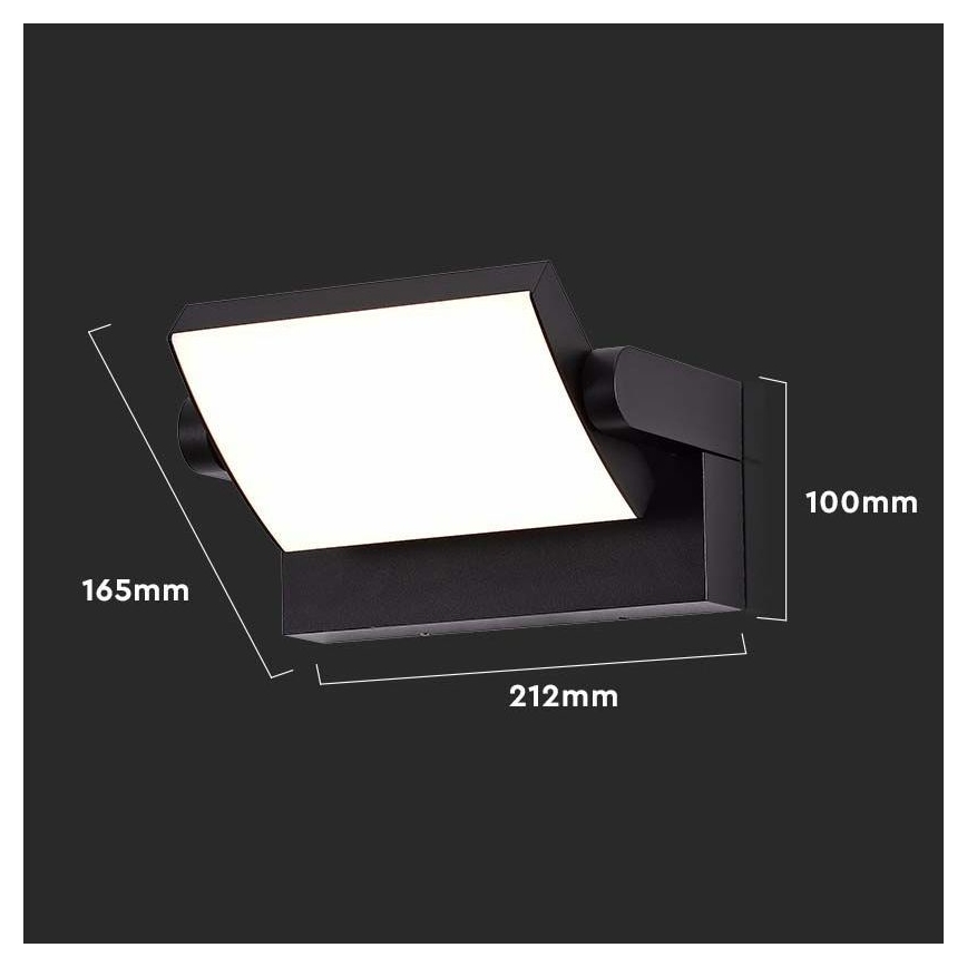 LED Āra sienas lampa LED/17W/230V 4000K IP65 melna