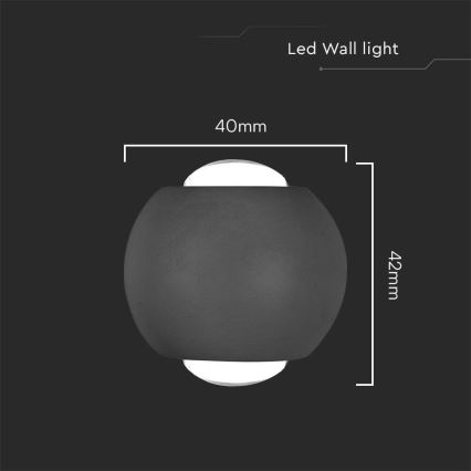 LED Āra sienas lampa LED/2W/230V 3000K IP54 melna