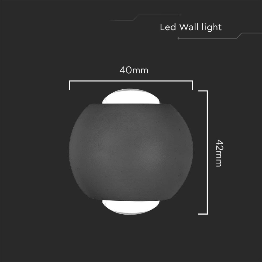 LED Āra sienas lampa LED/2W/230V 3000K IP54 melna