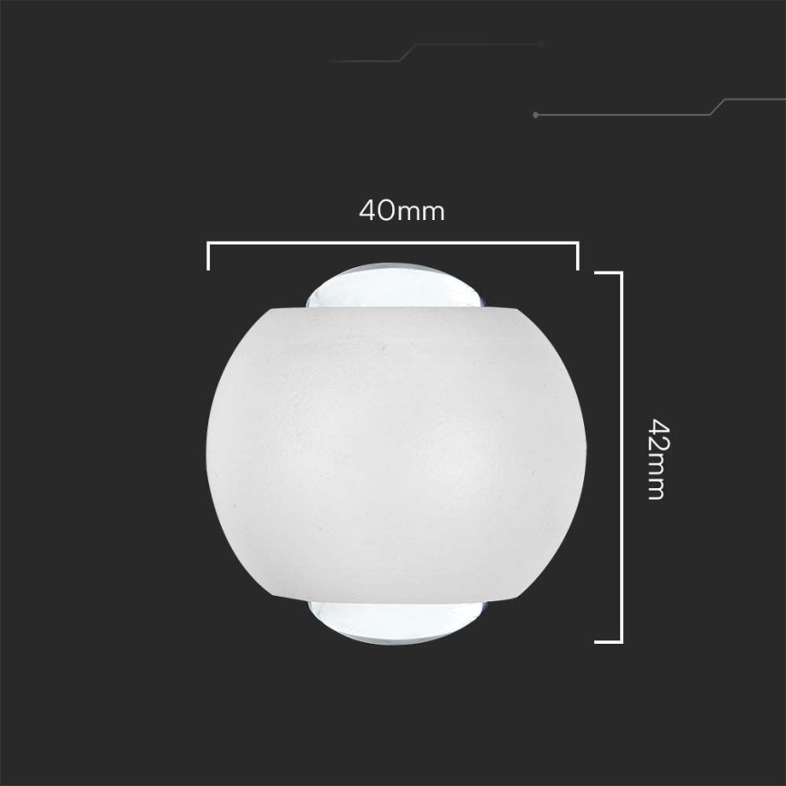 LED Āra sienas lampa LED/2W/230V 4000K IP54 balta