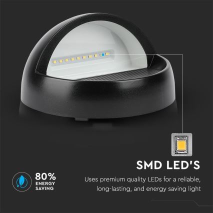 LED Āra sienas lampa LED/3W/230V 4000K IP65 melna