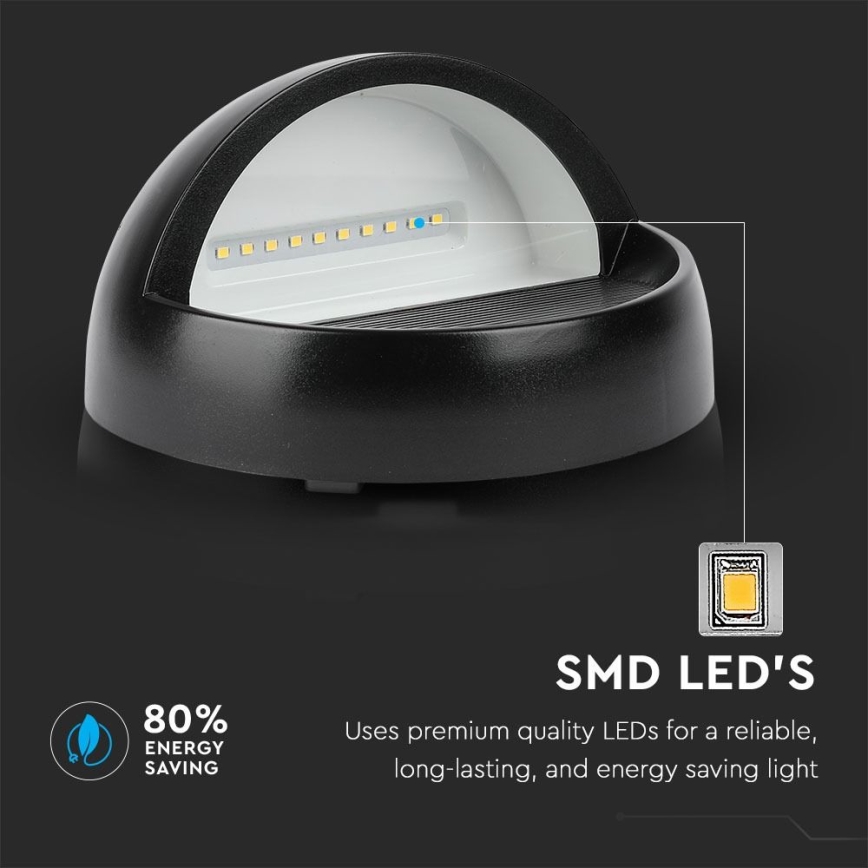 LED Āra sienas lampa LED/3W/230V 4000K IP65 melna