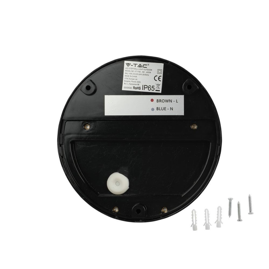 LED Āra sienas lampa LED/3W/230V 4000K IP65 melna