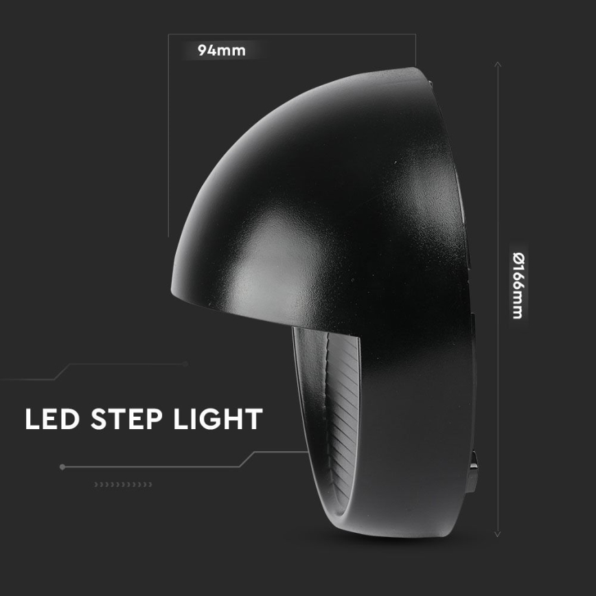 LED Āra sienas lampa LED/3W/230V 4000K IP65 melna