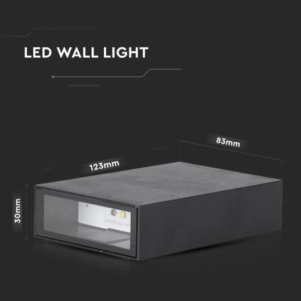 LED Āra sienas lampa LED/4W/230V 3000K IP65 melna