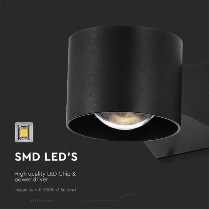 LED Āra sienas lampa LED/5W/230V 3000K IP65 melna