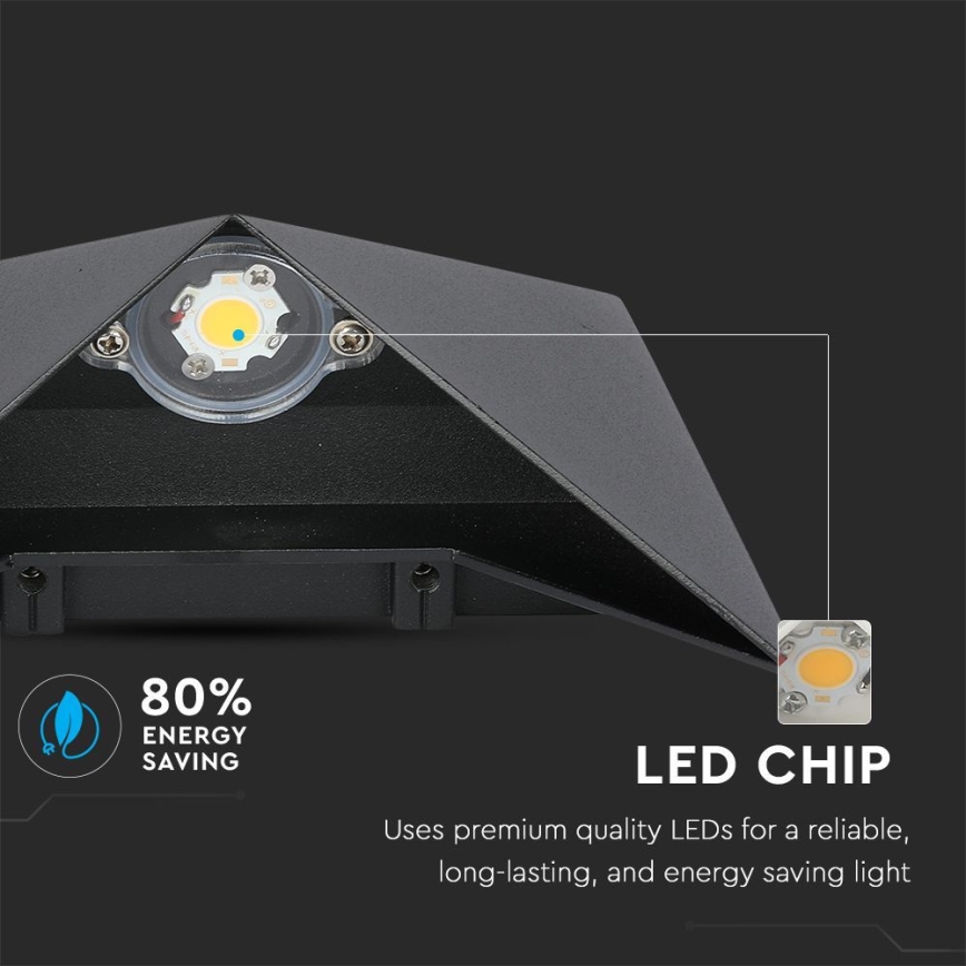 LED Āra sienas lampa LED/5W/230V 4000K IP65 melna