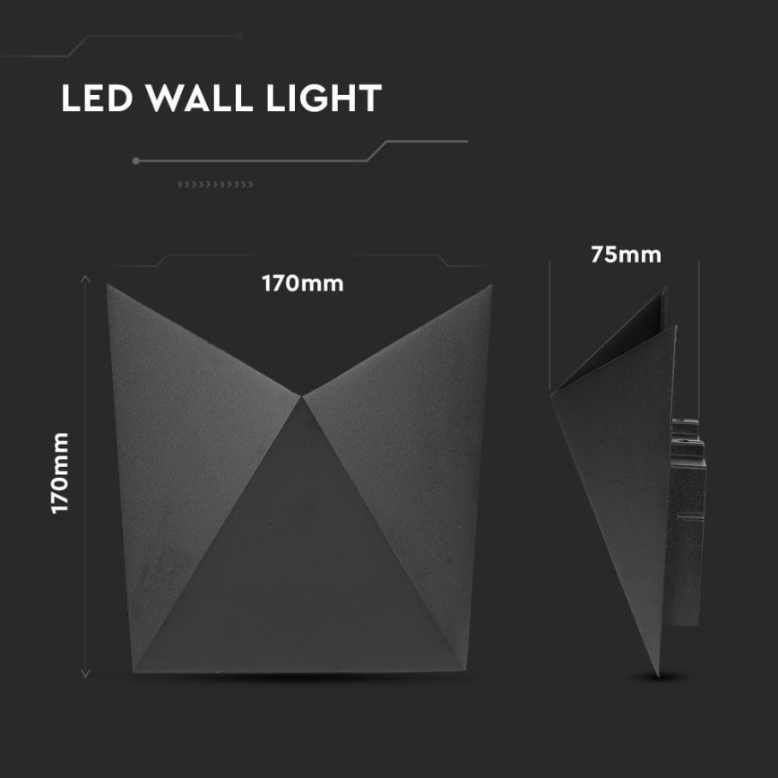LED Āra sienas lampa LED/5W/230V 4000K IP65 melna